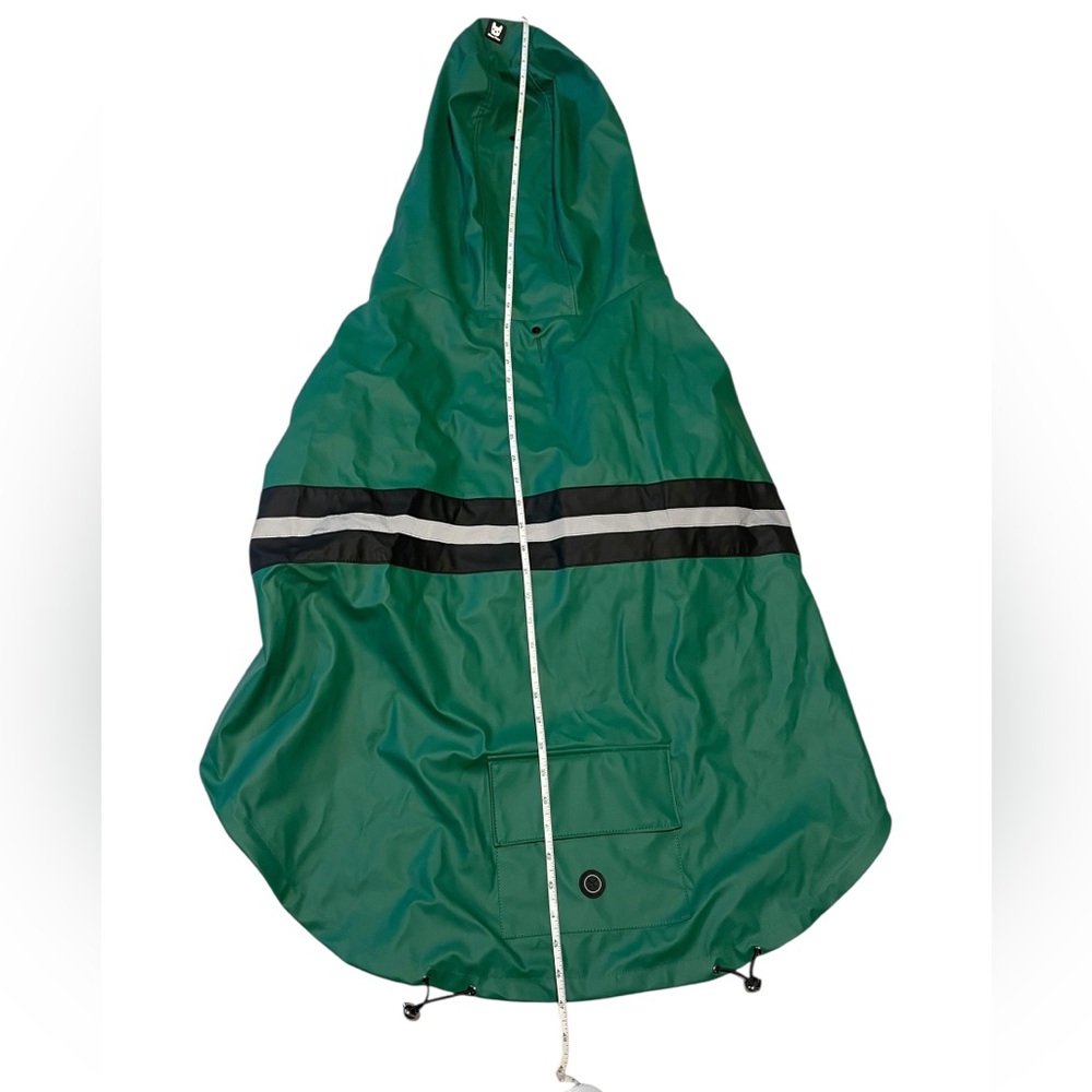 ❤️ NWOT Silver Paw Dog Reflective Raincoat Kids Green Hooded Raincoat - Picture 3 of 16